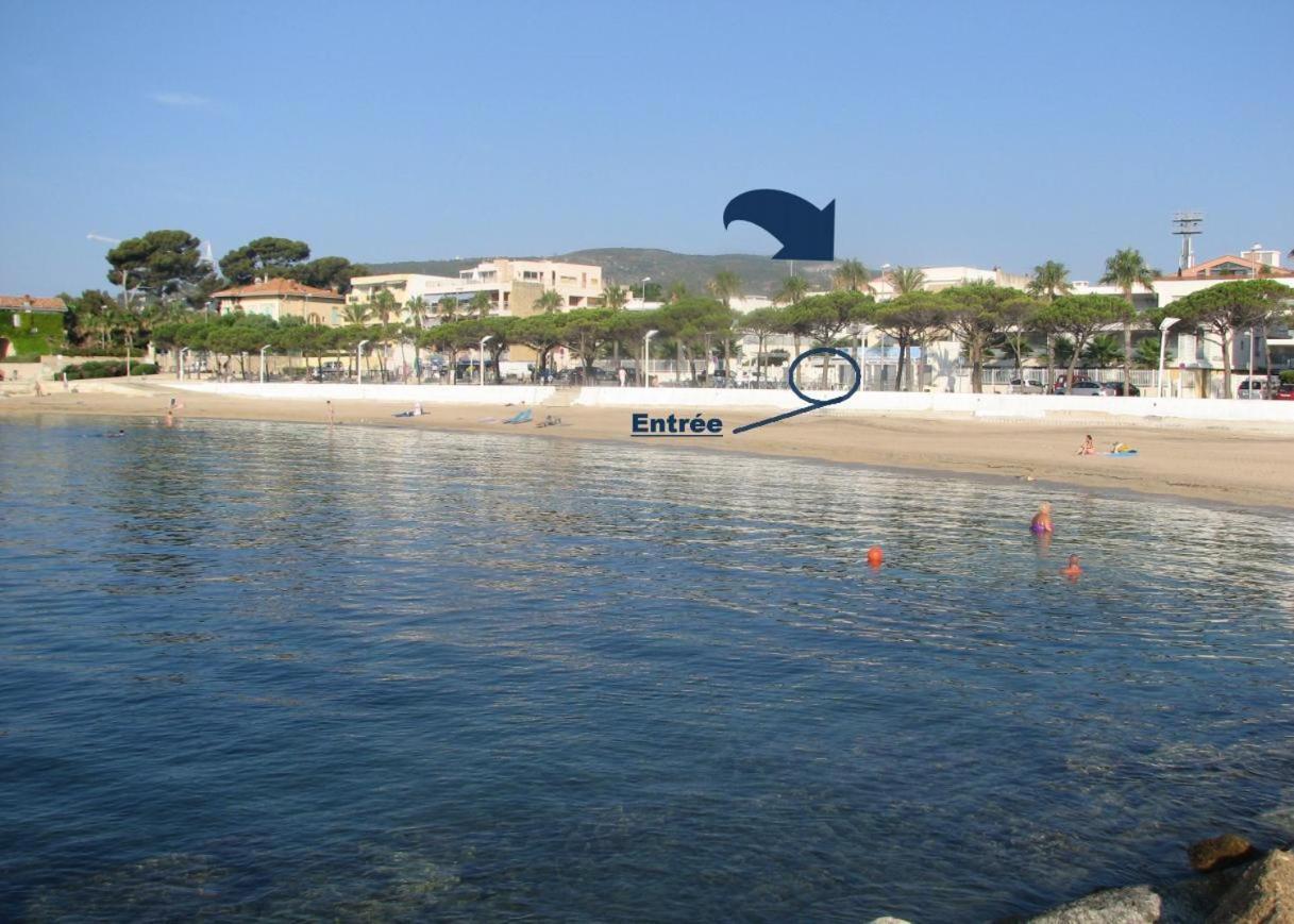 Logement climatisé avec jardin et parking pour 2 personnes en bord de plage La Ciotat Exterior foto